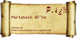 Perlstein Örs névjegykártya